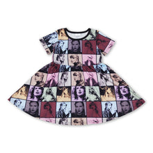 Load image into Gallery viewer, Short sleeves plaid singer girls summer dress