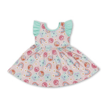 Load image into Gallery viewer, Flutter sleeves rainbow camping baby girls twirl dress