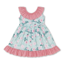 Load image into Gallery viewer, Ruffle bow backless floral girls summer dresses