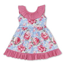 Load image into Gallery viewer, Ruffle bow backless floral baby girls dresses