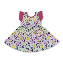 Load image into Gallery viewer, Flutter sleeves heart smile leopard girls valentine's dress