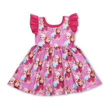 Load image into Gallery viewer, Flutter sleeves hot pink princess baby girls dresses