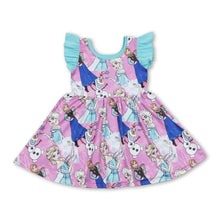 Load image into Gallery viewer, Flutter sleeves aqua princess baby girls dresses
