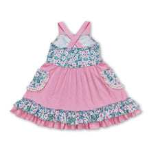 Load image into Gallery viewer, Pink floral sleeveless baby girls summer dresses