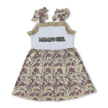 Load image into Gallery viewer, Camo suspender mama's girl kids summer dress