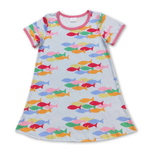 Load image into Gallery viewer, Short sleeves fishing kids girls summer dress