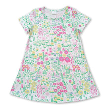 Load image into Gallery viewer, Short sleeves floral baby girls summer dresses