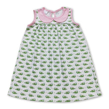 Load image into Gallery viewer, Pink sleeveless crocodile baby girls summer dress