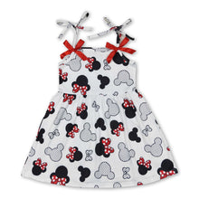 Load image into Gallery viewer, Straps white mouse baby girls summer dress