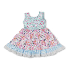 Load image into Gallery viewer, Sleeveless floral ruffle baby girls dresses