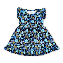 Load image into Gallery viewer, Blue flutter sleeves koala beach girls summer dress