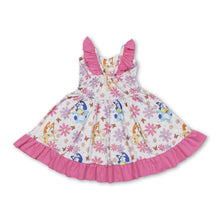 Load image into Gallery viewer, Flutter sleeves floral dog ruffle girls dresses