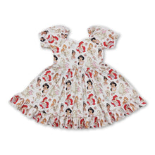 Load image into Gallery viewer, Short sleeves princess floral ruffle girls dress