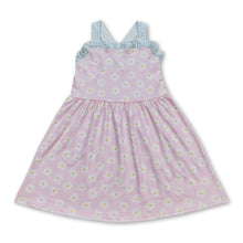Load image into Gallery viewer, Plaid straps daisy baby girls summer dresses
