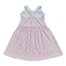 Load image into Gallery viewer, Plaid straps daisy baby girls summer dresses