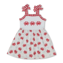 Load image into Gallery viewer, Red plaid straps crab summer girls dresses