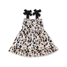 Load image into Gallery viewer, Straps leopard baby girls summer ruffle dresses
