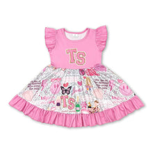 Load image into Gallery viewer, Pink flutter sleeves guitar butterfly singer girls dress