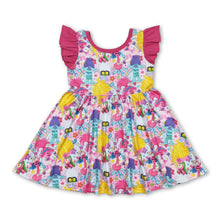 Load image into Gallery viewer, Flutter sleeves rainbow smile kids girls dresses