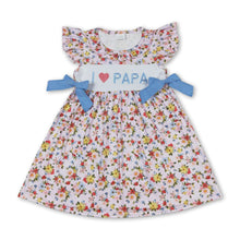 Load image into Gallery viewer, I love PAPA flutter sleeves floral baby girls summer dress