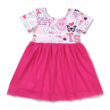 Load image into Gallery viewer, Short sleeves guitar tulle singer kids girls dresses