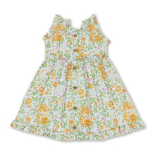 Load image into Gallery viewer, Sleeveless yellow floral baby girls summer dress