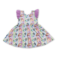 Load image into Gallery viewer, Flutter sleeves colorful dog girls summer twirl dresses