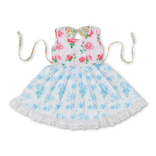 Load image into Gallery viewer, Sleeveless blue pink floral girls dresses
