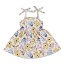 Load image into Gallery viewer, Straps plaid bear kids girls summer dress
