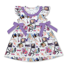 Load image into Gallery viewer, Lavender flutter sleeves butterfly guitar singer girls dress