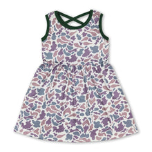 Load image into Gallery viewer, Green sleeveless camo kids girls summer dress
