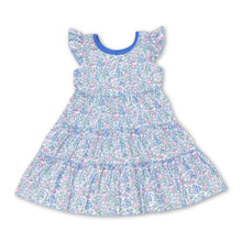Load image into Gallery viewer, Flutter sleeves floral patchwork girls summer dresses