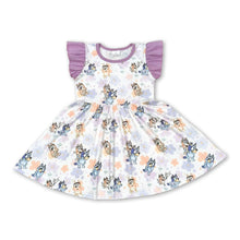 Load image into Gallery viewer, Flutter sleeves floral dog kids girls spring dresses