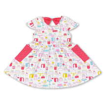 Load image into Gallery viewer, Short sleeves Happy Birthday cake kids girls dresses