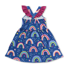 Load image into Gallery viewer, Flutter sleeves rainbow baby girls summer dress