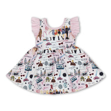 Load image into Gallery viewer, Flutter sleeves pink butterfly singer girls dresses