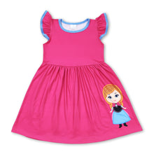 Load image into Gallery viewer, Flutter sleeves hot pink princess baby girls dresses