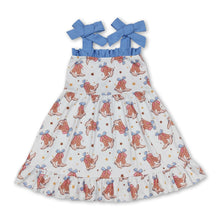 Load image into Gallery viewer, Straps bow boots girls western 4th of july dresses
