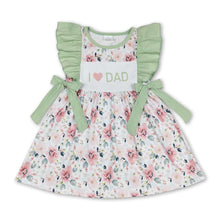 Load image into Gallery viewer, Sleeveless I love DAD mint floral girls dresses