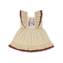 Load image into Gallery viewer, Flutter sleeves yellow dog ruffle girls dresses