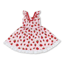 Load image into Gallery viewer, Flutter sleeves strawberry kids girls dresses