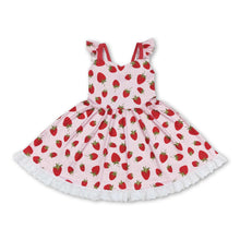 Load image into Gallery viewer, Flutter sleeves strawberry kids girls dresses
