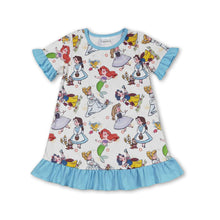 Load image into Gallery viewer, Short sleeves fish princess girls summer nightgown