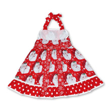 Load image into Gallery viewer, Santa snowflake ruffle baby girls Christmas halter dresses