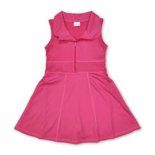 Load image into Gallery viewer, Hot pink sleeveless zipper athletic dress with shorts
