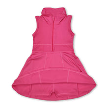Load image into Gallery viewer, Hot pink sleeveless zipper athletic dress with shorts