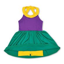 Load image into Gallery viewer, Yellow purple green girls mardi gras athletic dress