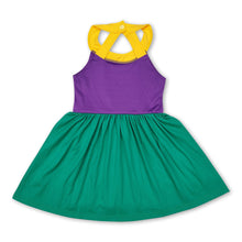 Load image into Gallery viewer, Yellow purple green girls mardi gras athletic dress