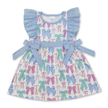 Load image into Gallery viewer, Flutter sleeves colorful bow kids girls dresses