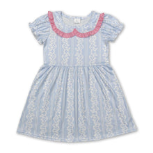 Load image into Gallery viewer, Short sleeves light blue baby girls summer dresses